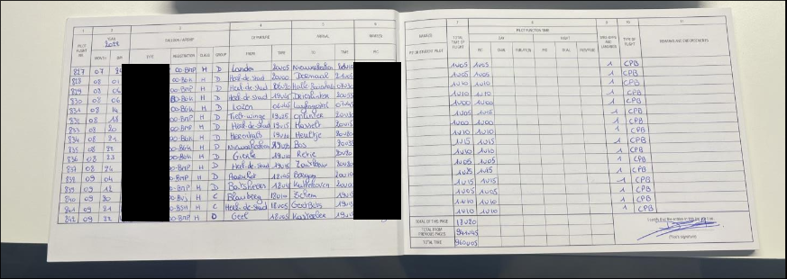 Traditional Paper Logbook Example